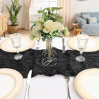 12 Pack 10Ft Black Cheesecloth Table Runner 23 x 120 Inch - Image 4