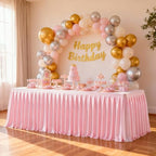 Wish Care Pink Satin Table Clothes for 4 Foot Rectangle Tables - 4FT Wrinkle Resistant Glitter Rectangle Tablecloths, Party Table Covers for Wedding Banquet, Baby Shower, Birthday, Holiday Dinner by WishCare
