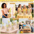 6 Sets Bee Baby Shower Prizes for Game Winners, Round Bamboo Cheese Board Gift Set with Yellow Daisy Towel Tag for Bridal Shower Wedding Guest Favors - Image 7