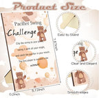 Geelin 12 Sets Swing Pacifier Baby Shower Games Funny Gender Reveal Games, Include 1 Wooden Sign and 12 Plastic Pacifiers for Bridal Baby Shower Gender Reveal Party Women Men(Bear,Brown) - Image 3