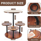 4 Tier Round Cupcake Tower Stand for 50 Cupcakes, 360° Rotating Wood Cake Stand with Tiered Trays, Farmhouse Cookie Stand for Dessert Table Display for Wedding Birthday Baby Shower Tea Party - Image 2