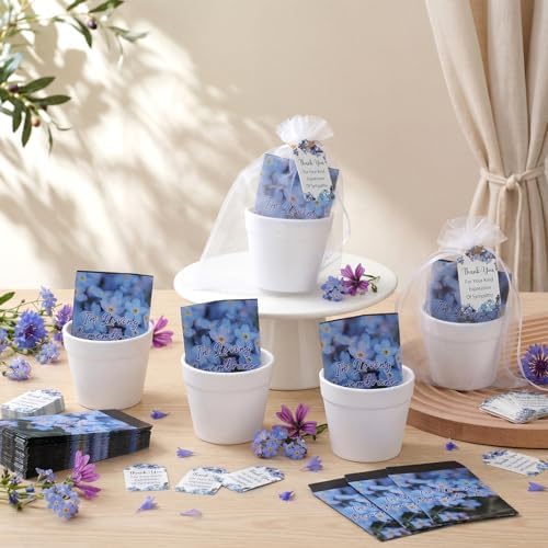 Ctosree 50 Sets Forget Me Not Seeds Packets Funeral Favors - Image 3