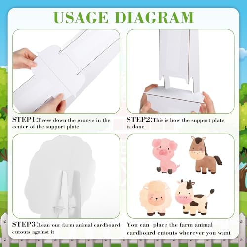 Honoson 4 Pcs Large 24" x 32" Farm Animal Cardboard Cutouts Party Decor - Image 3