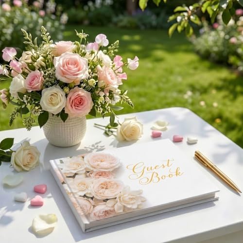 Wedding Guest Book Pink Roses Photo Guestbook - Image 5