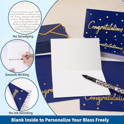 200 PCS Congratulations Cards with Envelopes, 4x6 Inch Gold Foil Lettering - Image 4