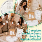 Baby Shower Guest Book, 54 Playing Cards, Wooden Box, Sign & Pen - Image 5