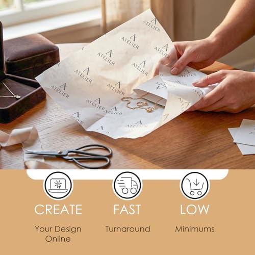 COACO Personalized Tissue Paper, Your Custom Design, Logo, or Text, Great for Holiday or Special Occasion, Small Business Packaging or Gift Wrapping, 20, 30, 50, or 100 Count, White (18"x15") - Image 7