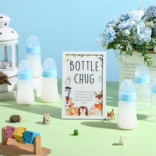 Roowest Bottle Chug Baby Shower Games Favors, Blue, Woodland Animal - Image 4
