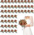 50Pcs Artificial Peonies Flowers Bulk, 3.5’’ - Fall Brown by Scawim