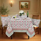 Ridhi Apple Red and Green Hand Block Print Cotton Rectangle Tablecloth 60x90 inch Reusable Table Cover Decorative Everyday Use for Dining Room, Farmhouse, Home Gift for Spring, Summer - Image 2