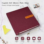 Spbapr Large Photo Album Self Adhesive Magnetic Scrapbook,DIY Scrapbook Album for 4x6 5x7 8x10 Picture,60 Pages Linen Cover Memory Book for Wedding Family Baby Pets, with Metallic Pen and Scraping - Image 4