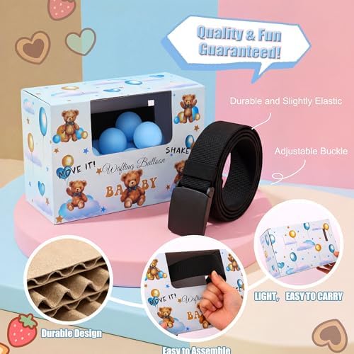 6 Sets Baby Shower Games for Boy or Girl, Twerk Pong Gender Reveal Game - Image 5