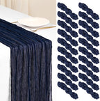 Showgeous 20 Pack Navy Blue Cheesecloth Table Runner, 17 x 108 Inches by Showgeous