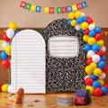 Moukeren Composition Notebook Arch Backdrop Cover 6ft and 7.2ft for Pastel Classroom Decor Back to School Bulletin Board Paper Background Party Banquet Photo Arches Background Decorations by Moukeren