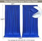 10x10ft Royal Blue Backdrop Curtain for Wedding Parties Wrinkle Free Fabric Royal Blue Drapes Backdrop Decoration for Baby Shower Birthday Photography Decoration 2 Panels, 5ft x 10ft - Image 5