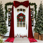 VZQI Extra Large Red Velvet Christmas Bow with Decorative Ribbon by VZQI