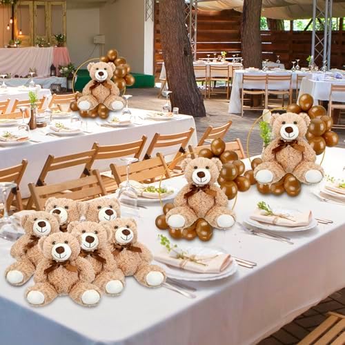 6 Sets Bear Table Centerpieces for Baby Shower Gender Reveal, Brown - Image 4