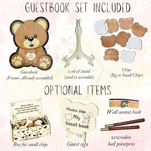 Teddy Bear Baby Shower Guest Book Alternative, Boy Drop Box Frame Keepsake - Image 6