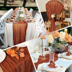 28 Pack Terracotta Cheesecloth Table Runner 17x108 Inch Semi Sheer Boho Gauze Cheese Cloth Fabric Table Runners, for Wedding Party Baby Shower Birthday Home Decor Garden Farmhouse - Image 5