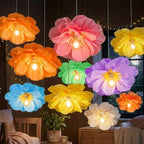 Thiccywoov 8 Pack Giant Paper Flower Decorations for Bulb, 15.7" Large Artificial Flower Paper Lantern Colorful Crepe Tissue Papers Flowers for Classroom Birthday Wedding Decorations(Colorful) - Image 3
