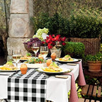 Hiasan Buffalo Plaid Table Runner Black and White 14W x 72L, 1 Piece - Image 3