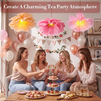 10 Pcs Giant Paper Flowers Decoration for Bulb 15.7 Inch, Dark - Image 6