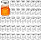 Tessco for you Mini Mason Jar Shot Glasses with Lids 2 oz Dishwasher Safe Mason Canning Jars for Bachelorette Wedding Party Favors Bar Drinks Home Desserts Honey Jam Candy(Clear,36 Pcs) by Tessco