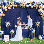 10x10 Navy Blue Backdrop Curtain for Parties Wrinkle Free Photo Curtains Backdrop Drapes Fabric Decoration for Wedding Birthday Party Baby Shower 5ft x 10ft,2 Panels - Image 4
