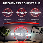 The World Is Yours Neon Sign Carved Planet Adjustable Brightness USB Powered LED Neon Signs for Wall Decor Light Up Signs for Bedroom Classroom Office Man Cave Game Room 41cm*31cm - Image 2