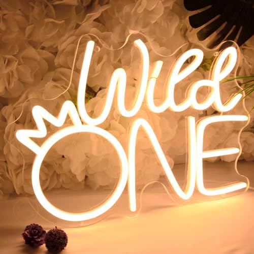 Britrio Wild One Crown Neon Light Sign Baby Shower Girl Boy One Year Decor - Image 4