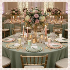 Mimorou 169 Pcs Sage Green and Pink Plates Napkins Cups Flatware Set - Image 6
