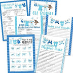 Hadley Designs - 50 Blue Baby Prediction And Advice Cards, Trivia Games, etc, 25 Baby Animal Matching, Nursery Rhyme Game - 6 Double Sided Cards by HadleyDesigns