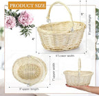 Barydat 6 Pcs Small Wicker Basket with Handle, Beige, 9" X 7" X 4" - Image 2