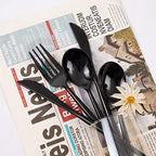 Supernal 180pcs Black Plastic Silverware Set, Disposable Cutlery for Party - Image 6