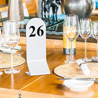 Remerry 50 Pcs Table Numbers 1-50 Acrylic Double Sided Number Cards for Restaurant Acrylic Tent Table Holders Tent Cards Wedding 2.36 x 6.3 Inch (White) - Image 2