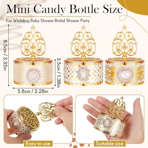 Cunhill 48 Pcs Mini Champagne Bottle Candy Jars with Lids, Classic Style - Image 2