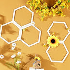Gerrii 36 Pcs Honeycomb Decorations Hexagon Wood Hive Decor, 8.2 Inch - Image 3