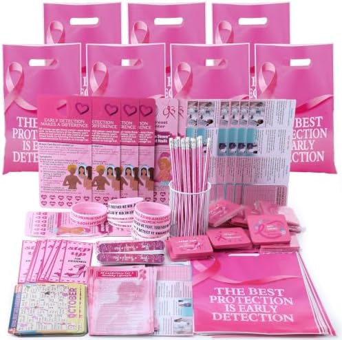 Eaasty 120 Pcs Breast Cancer Awareness Items Bulk, Pink Ribbon Gifts Favors by Eaasty