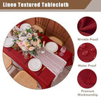 Fitable 2 Pack Christmas Red Faux Linen Tablecloths Rectangle 60x84 Inch - Image 6