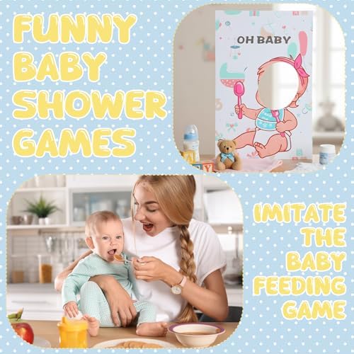 Liitrsh 12 Sets Funny Blindfold Baby Shower Feed Me Baby Shower Games Set - Image 6