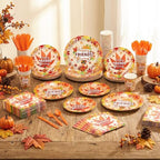 Funnymoom Thanksgiving Party Supplies for 50 Guests Fall Autumn Plates - Image 4