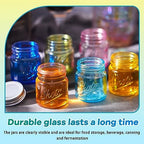 Tessco for you Mini Mason Jar Shot Glasses with Lids 2 oz Dishwasher Safe Mason Canning Jars for Bachelorette Wedding Party Favors Bar Drinks Home Desserts Honey Jam Candy(Fresh Color,72 Pcs) - Image 6