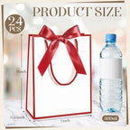 Silkfly 24 Pcs Paper Gift Bags with Handle 9x7x3.15'', White, Red - Image 2