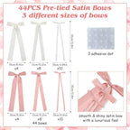 Pink Bows Arch Backdrop Cover Kit 6FT, Stretchy White Photography Background Stand Cover with 44 Satin Bows for Bridal Baby Shower Birthday Party 3D Bowknot Princess Photo Booth Decor - Image 7