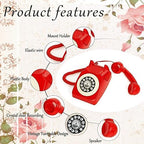 Audio Guest Book Wedding Phone, Record Customized Audio Message with Guest Book Retro Phone Audio GuestBook for Wedding Birthday Party Confession Audio Message Voicemail (Pink - Key) - Image 3