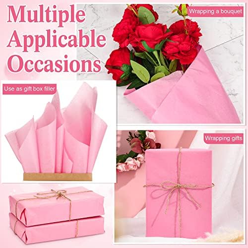Teling 500 Sheets Tissue Paper for Gift, Light Pink, 14 x 20 Inch - Image 3