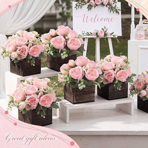 6 Sets Artificial Peonies Flower Table Centerpieces, Light Pink - Image 2