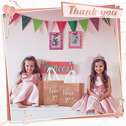 Sweetude 30 Thank You Non Woven Gift Bag, 11 x 12 x 5 Inch, Rose Gold - Image 5