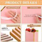PerKoop 40 Pack Thank You Gift Bags with Handles 4 Sizes Kraft Gift Bags Recyclable Dessert Shopping Sacks for Mother's Day Wedding Graduation Bridesmaid Baby Shower Birthday Housewarming(Pink) - Image 3