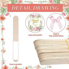Huwena 50 Sets Wedding Fans for Guests Thank You for Celebrating with Us Fans Hand Fans Handheld Folded Fan Baby Shower Favors for Bridal Bridesmaid Gift Church Dancing(Pink,Floral) - Image 4